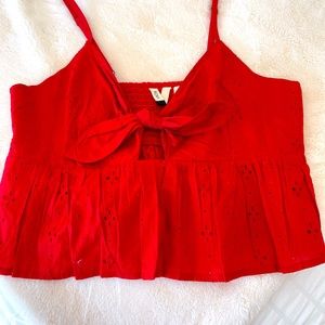 Roxy red crop top size M